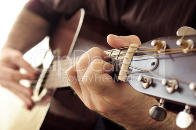 Man playing a guitar