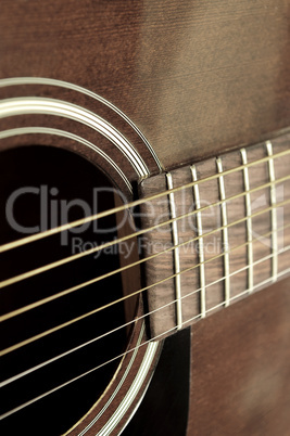 Old guitar close up