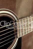Old guitar close up