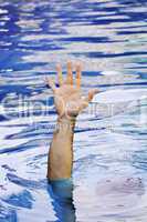 Hand of drowning man