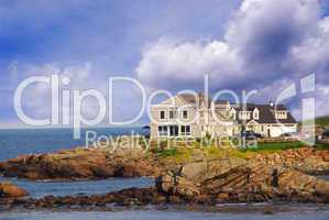 House on ocean shore