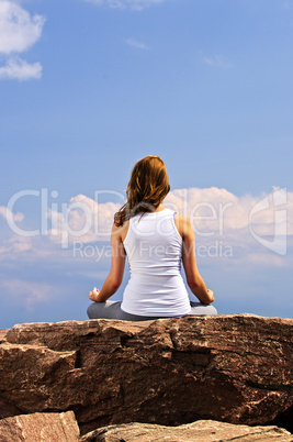 Young girl meditating