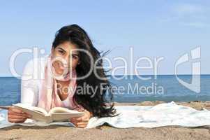 Young native american woman reading