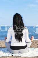 Young native american woman meditating