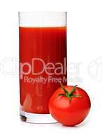 Tomato juice in glass