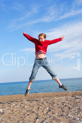 Girl child jumping