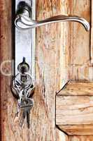 Door handle with keys