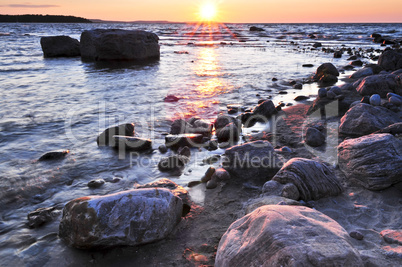 Sunset over water