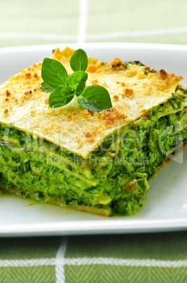 Plate of vegeterian lasagna