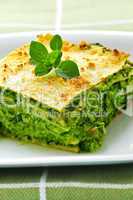 Plate of vegeterian lasagna