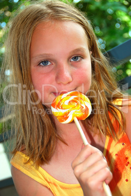 Girl with lollipop