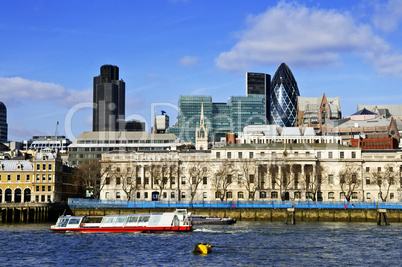 London skyline from Thames river