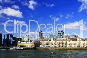 London skyline from Thames river