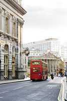 London street with view of Royal Exchange building