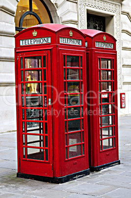 Telephone boxes in London