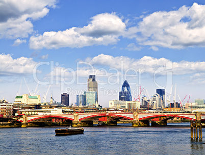 Blackfriars Bridge with London skyline