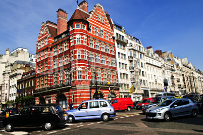 Busy street corner in London