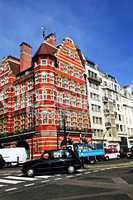 Busy street corner in London