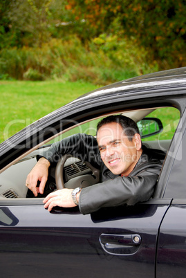 Man in car