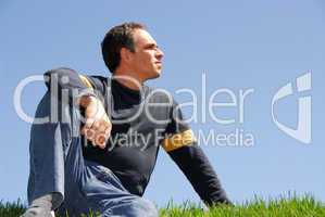 Man looking at sky