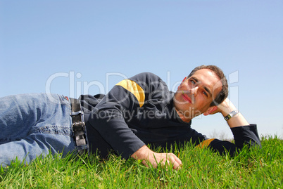 Man lying on grass