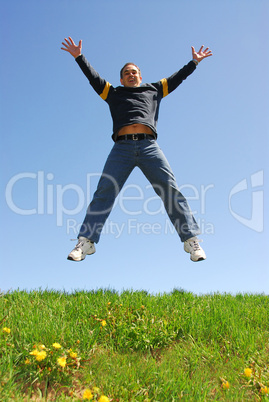 Man jumping happy
