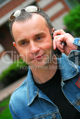 Man talking on cell phone