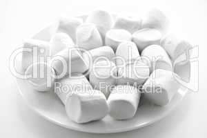 Marshmallows on plate