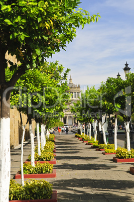 Plaza Tapatia leading to Hospicio Cabanas in Guadalajara, Jalisco, Mexico