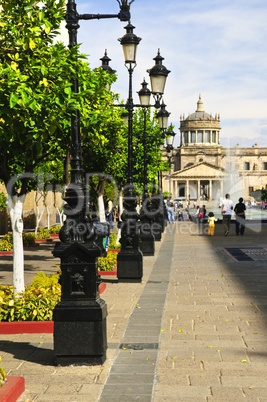 Plaza Tapatia leading to Hospicio Cabanas in Guadalajara, Jalisco, Mexico