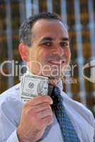 Businessman hold money