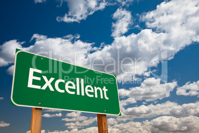 Excellent Green Road Sign with Sky