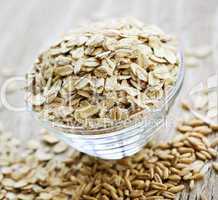 Bowl of uncooked rolled oats