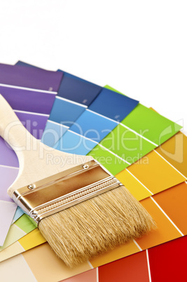 Paint brush with color cards