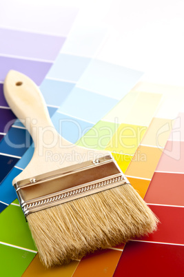 Paint brush with color cards