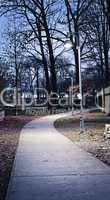 Park path at dusk