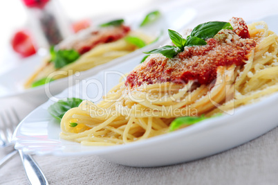 Pasta and tomato sauce