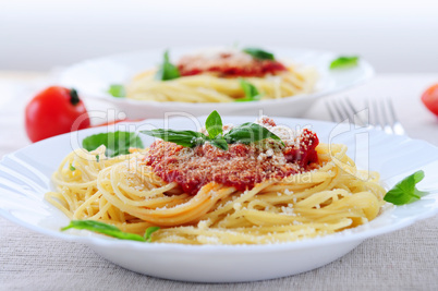 Pasta and tomato sauce