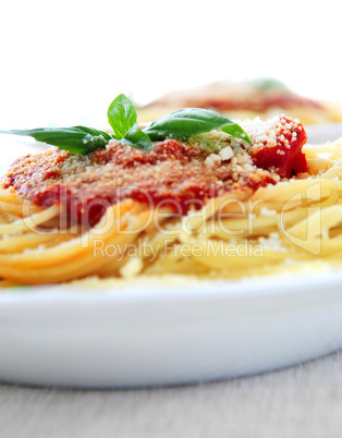 Pasta and tomato sauce