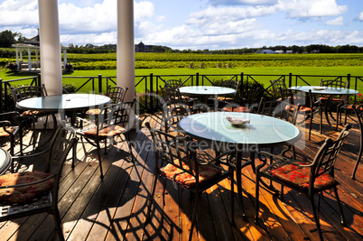 Patio overlooking vineyard