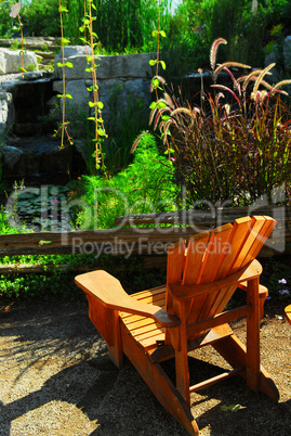 Patio and pond landscaping