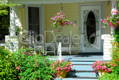 House porch with flowers