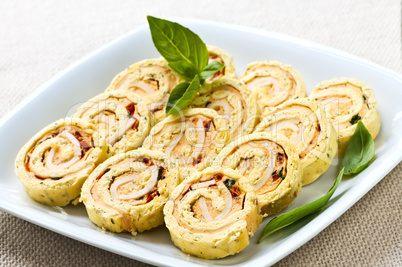 Mini sandwich spiral roll appetizers