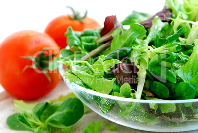 Baby greens and tomatoes