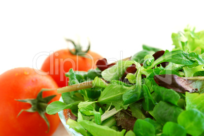 Baby greens and tomatoes