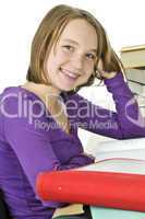 Teenage girl studying