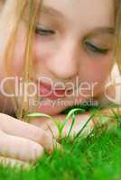 Girl and seedling