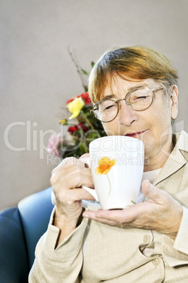 Elderly woman relaxing