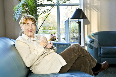 Elderly woman relaxing