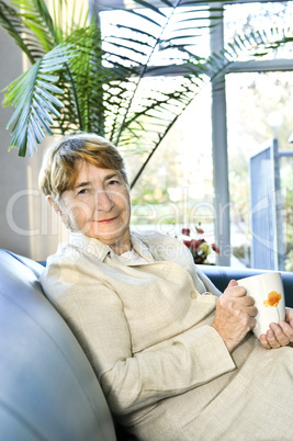 Elderly woman relaxing